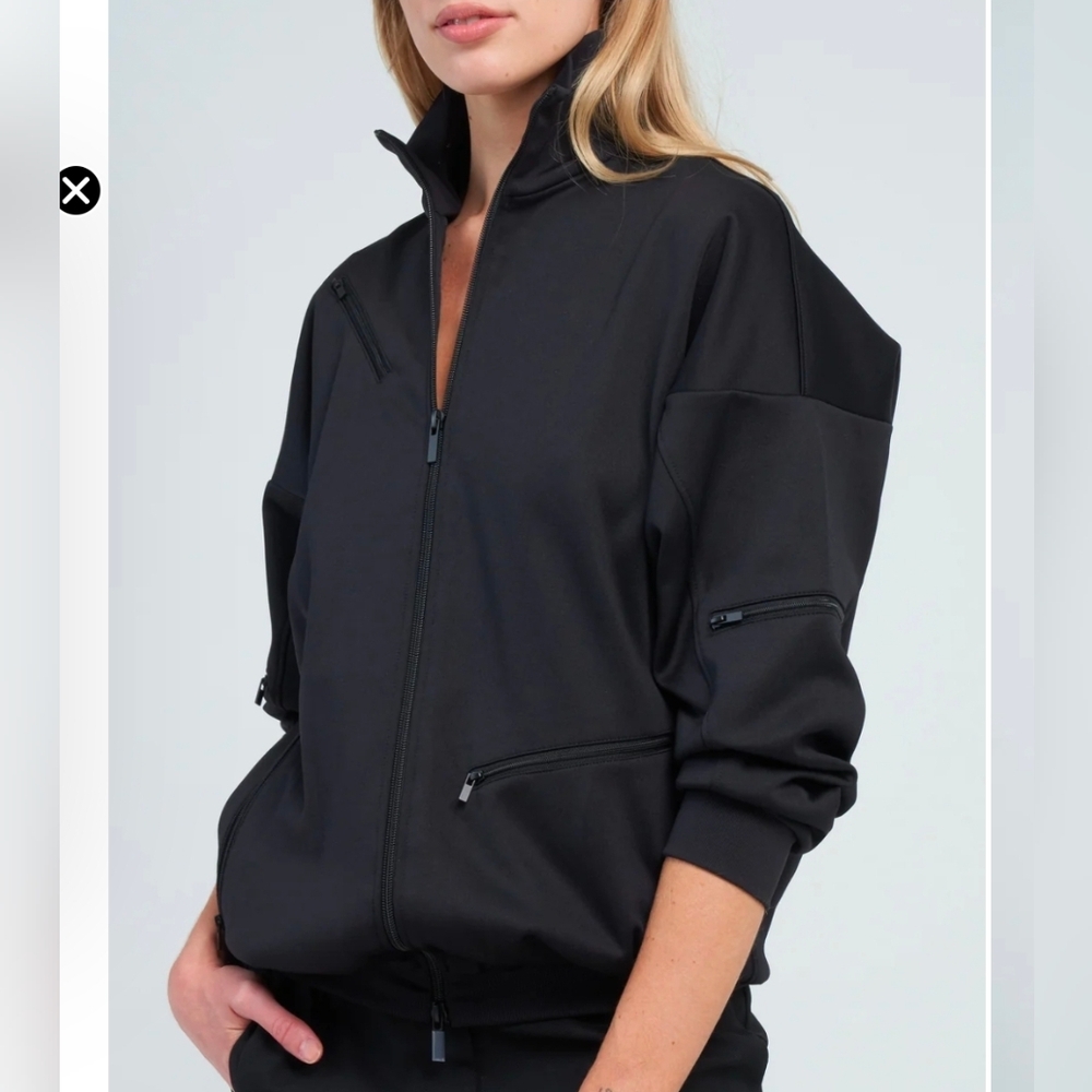 Tibi Active Knit Zippered Track Jacket